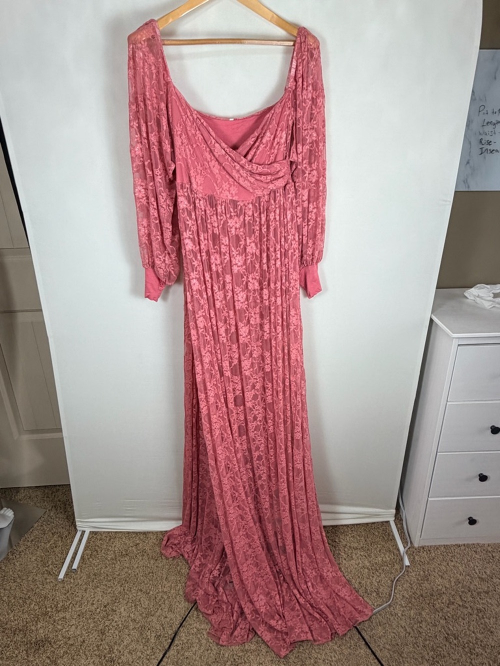 Soft Stretchy Lace Off Shoulder Maternity Dress Maxi Gown Pregnancy Photoshoot